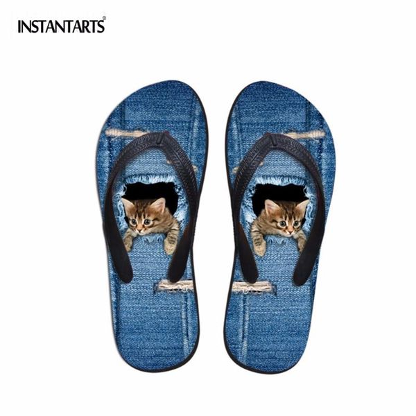 slippers instantarts women's beach blue denim design woman shoes cute dog cat pattern non-slip summer flip flops teen girl flats, Black
slippers instantarts women's beach blue denim design woman shoes cute dog cat pattern non-slip summer flip flops teen girl flats, Black