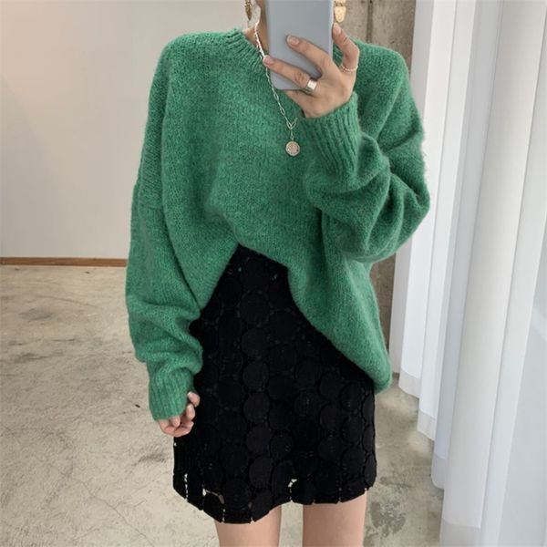 korean chic wild candy color round neck pullover thick sweater + high waist heavy crochet hollow skirt female gx1322 210507, Black;white
korean chic wild candy color round neck pullover thick sweater + high waist heavy crochet hollow skirt female gx1322 210507, Black;white