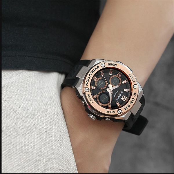 wristwatches xgear men military watch 50m waterproof wristwatch led quartz clock male relogios masculino 1718 digital sports watches men, Slivery;brown
wristwatches xgear men military watch 50m waterproof wristwatch led quartz clock male relogios masculino 1718 digital sports watches men, Slivery;brown