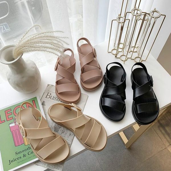 summer flat sandals women shoes gladiator open toe buckle soft jelly female women's platform beach, Black
summer flat sandals women shoes gladiator open toe buckle soft jelly female women's platform beach, Black