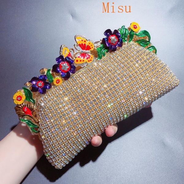 women's flower / crystals evening bag alloy floral print gold diamonds clutch purse for wedding party bags
women's flower / crystals evening bag alloy floral print gold diamonds clutch purse for wedding party bags