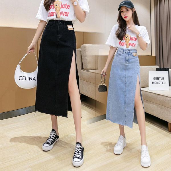 jeans skirt for women spring and summer style casual high waist split denim fadas de mujer jupes pour femmes skirts, Black
jeans skirt for women spring and summer style casual high waist split denim fadas de mujer jupes pour femmes skirts, Black