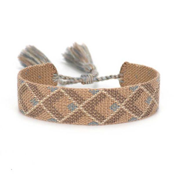 link, chain fashion tassel hand woven jacquard craft rope mesh polyester bracelet ladies party gift jewelry, Black
link, chain fashion tassel hand woven jacquard craft rope mesh polyester bracelet ladies party gift jewelry, Black