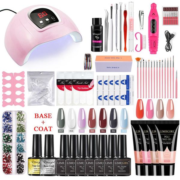 limegirl extension gel set acrylic nail polish kit with 54w led lamp uv for starter art tools kits
limegirl extension gel set acrylic nail polish kit with 54w led lamp uv for starter art tools kits