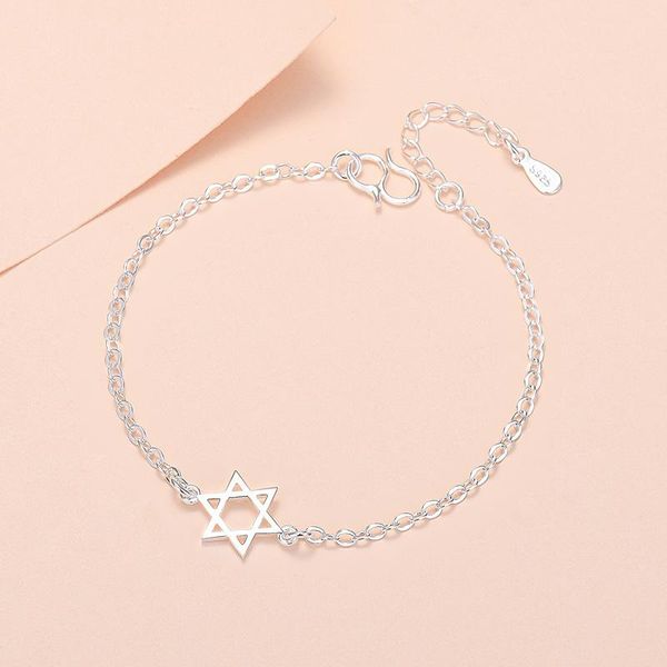link, chain fashion silver plated six-pointed stars pendant bracelets for women jewish religious symbol of david bangles female jewelry gift, Black
link, chain fashion silver plated six-pointed stars pendant bracelets for women jewish religious symbol of david bangles female jewelry gift, Black
