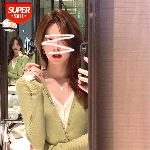 han lyocell mulberry silk fake two-piece spliced knitted cardigan women's temperament v-neck slim bottoming shirt tide #i40w, White
han lyocell mulberry silk fake two-piece spliced knitted cardigan women's temperament v-neck slim bottoming shirt tide #i40w, White