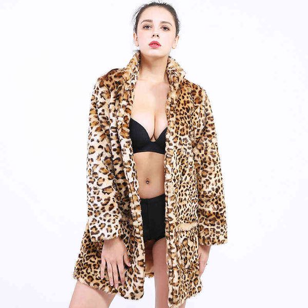 recommended super soft leopard coat long sleeve lapel high-end women's coat 211207, Black
recommended super soft leopard coat long sleeve lapel high-end women's coat 211207, Black
