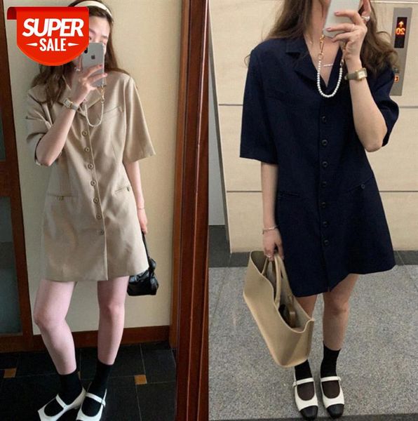 simple and casual korean style slim short-sleeved dress women's short skirt with thin temperament #yu62, Black;gray
simple and casual korean style slim short-sleeved dress women's short skirt with thin temperament #yu62, Black;gray