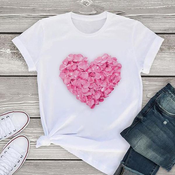 summer korean and womens female men t shirts women casual large size clothing pink love print fashion tees, White;black
summer korean and womens female men t shirts women casual large size clothing pink love print fashion tees, White;black