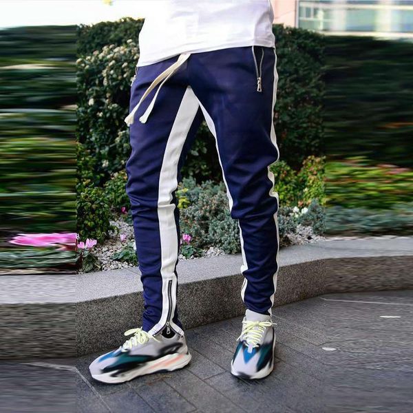 men's pants sportwear men' sport casual drawstring waist fitness pencil men patchwork with zipper pockets pantalones, Black
men's pants sportwear men' sport casual drawstring waist fitness pencil men patchwork with zipper pockets pantalones, Black