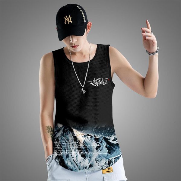 men black print round neck vest summer casual mans tank hip hop shirt sleeveless beach pullover, White;black
men black print round neck vest summer casual mans tank hip hop shirt sleeveless beach pullover, White;black