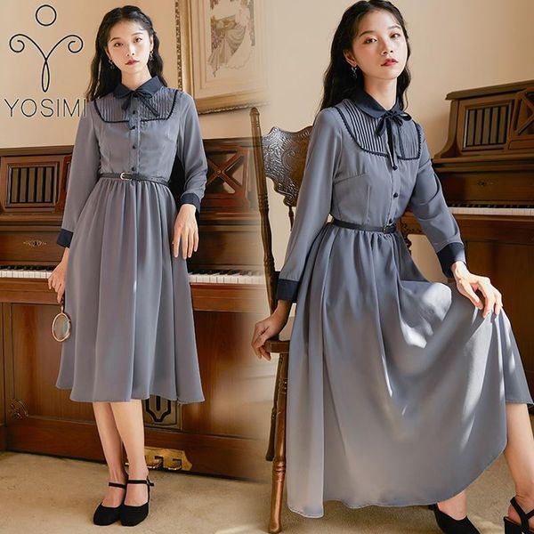 autumn winter vintage long women dress stand neck mid-calf fit and flare office lady patchwork gray female vestidos casual dresses, Black;gray
autumn winter vintage long women dress stand neck mid-calf fit and flare office lady patchwork gray female vestidos casual dresses, Black;gray