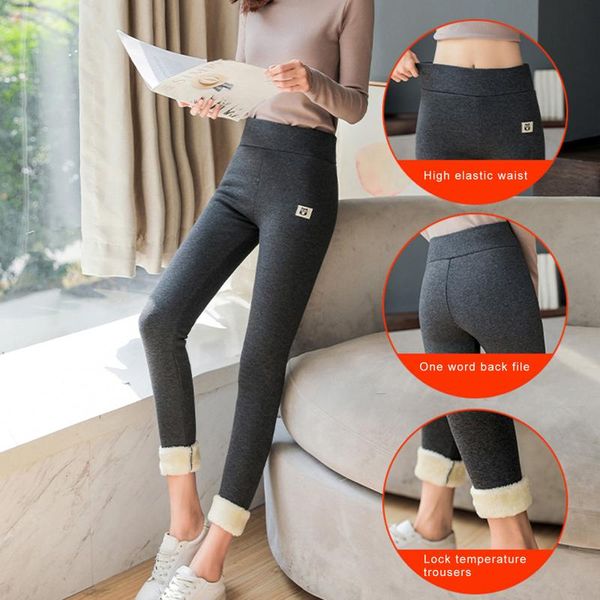 women's leggings christmas idea-super thick cashmere wool fs99, Black