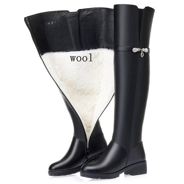 boots winter women knee high long genuine leather waterproof thigh large size women's, Black
boots winter women knee high long genuine leather waterproof thigh large size women's, Black