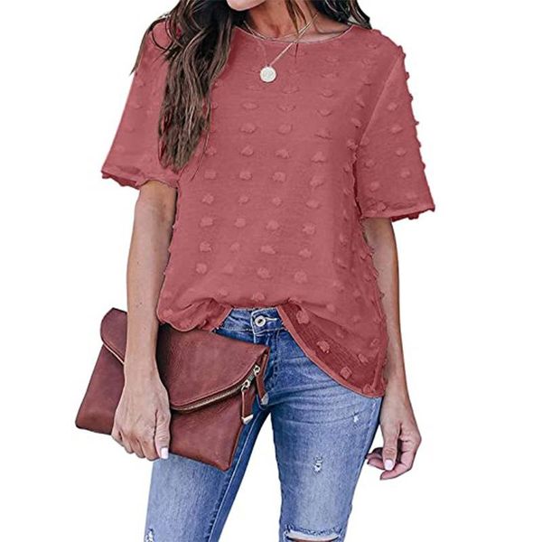 women's blouses & shirts elegant fashion casual o neck women summer short sleeve solid loose shirt clothing, White
women's blouses & shirts elegant fashion casual o neck women summer short sleeve solid loose shirt clothing, White
