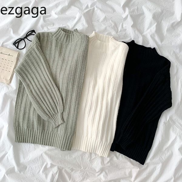 ezgaga turtleneck sweater pullover women autumn winter new korean loose solid outwear knit warm jumper streetwear 210430, White;black
ezgaga turtleneck sweater pullover women autumn winter new korean loose solid outwear knit warm jumper streetwear 210430, White;black