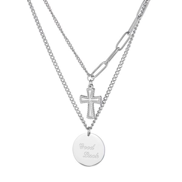 n1803 mother day gifts stainless steel layering necklace for girls women cross with heart medal chocker charms good luck silver 390mm+65mm
n1803 mother day gifts stainless steel layering necklace for girls women cross with heart medal chocker charms good luck silver 390mm+65mm
