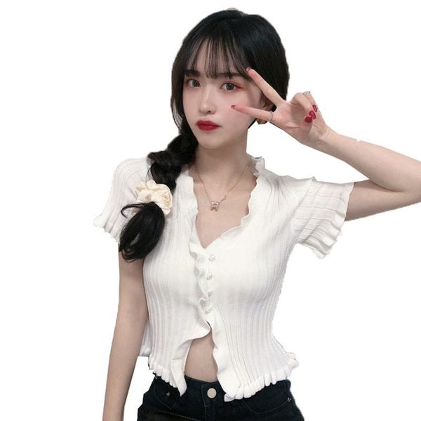 women's jackets fashion coat 2021 summer v-neck single-breasted short sleeve lotus leaf knitted thin jacket cardigan outerwear, Black;brown
women's jackets fashion coat 2021 summer v-neck single-breasted short sleeve lotus leaf knitted thin jacket cardigan outerwear, Black;brown