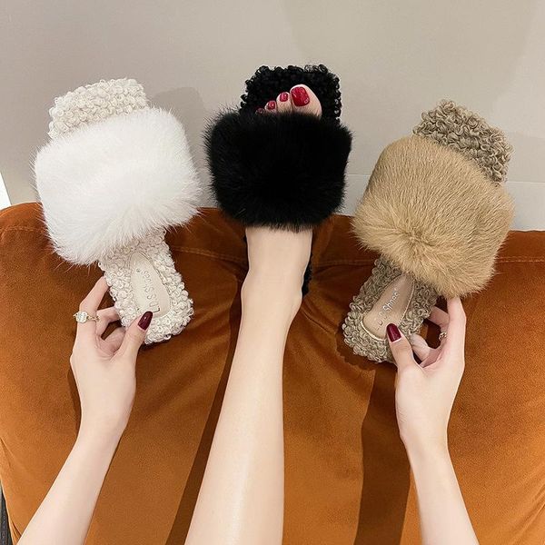 slippers fur fluffy women warm faux cross indoor floor slides flat soft furry shoes ladies female non slip house, Black
slippers fur fluffy women warm faux cross indoor floor slides flat soft furry shoes ladies female non slip house, Black