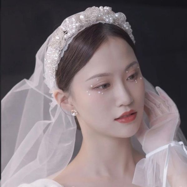 headpieces korean style beaded petals princess hairbands crown wedding hair accessories vintage elegant pearl headdress, Silver
headpieces korean style beaded petals princess hairbands crown wedding hair accessories vintage elegant pearl headdress, Silver