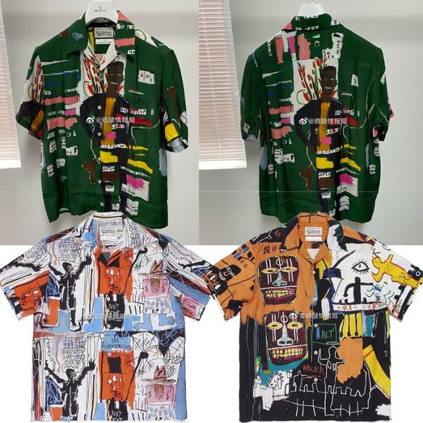 men's casual shirts wacko maria short sleeve shirt men women quality full print hip hop hawaii, White;black
men's casual shirts wacko maria short sleeve shirt men women quality full print hip hop hawaii, White;black