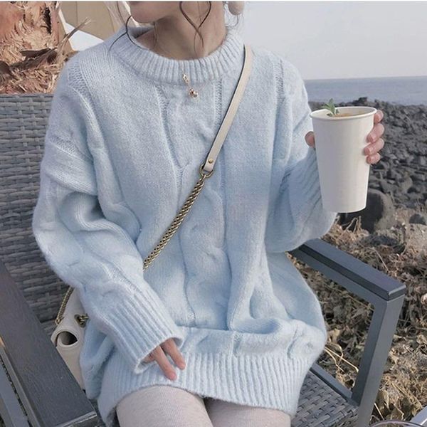 women's sweaters women sweater cashmere winter thick warm pullover o neck casual loose female jumper knitted pull femme, White;black
women's sweaters women sweater cashmere winter thick warm pullover o neck casual loose female jumper knitted pull femme, White;black