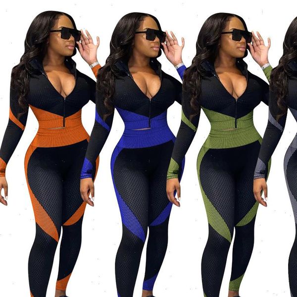women tracksuits 2 piece outfit for sportwear patchwork zipper v neck pencil leggings fitness matching set mujor wholesale, Gray
women tracksuits 2 piece outfit for sportwear patchwork zipper v neck pencil leggings fitness matching set mujor wholesale, Gray