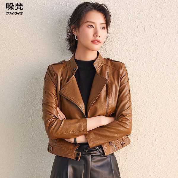 women's leather & faux duofan 2021 spring autumn women genuine sheepskin short jackets ladies zipper biker coat female casual outwear d, Black
women's leather & faux duofan 2021 spring autumn women genuine sheepskin short jackets ladies zipper biker coat female casual outwear d, Black