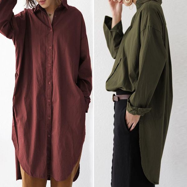elegant office blouse women lapel neck long shirt fashion sleeve solid split blusas casual buttons down tunic women's blouses & shirts, White
elegant office blouse women lapel neck long shirt fashion sleeve solid split blusas casual buttons down tunic women's blouses & shirts, White