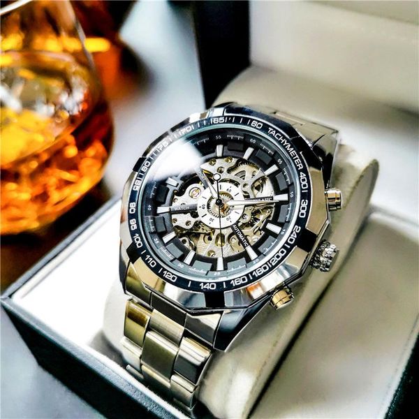 wristwatches aokulasic brand men watch mechanical hollowing out fashion waterproof automatic solid stainless steel strap clock, Slivery;brown
wristwatches aokulasic brand men watch mechanical hollowing out fashion waterproof automatic solid stainless steel strap clock, Slivery;brown