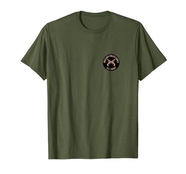 military police corps t-shirt - look front and back, White;black