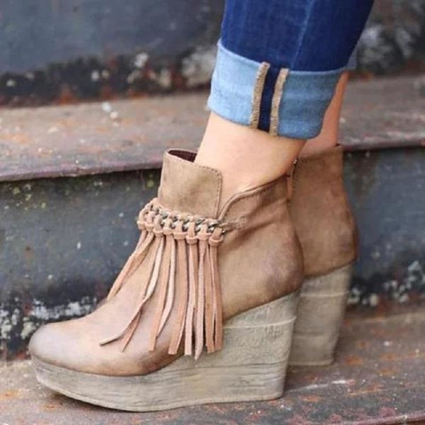 boots ankle women autumn winter tassel wedges high heels booties ladies gladiator platform round toe female shoes zapatos mujer, Black
boots ankle women autumn winter tassel wedges high heels booties ladies gladiator platform round toe female shoes zapatos mujer, Black
