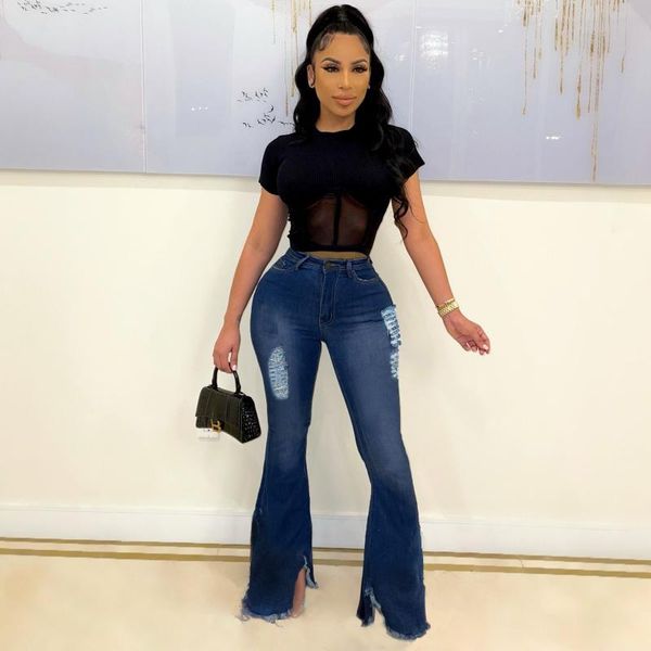 women's jeans 2021 arrival fashion design summer spring solid flare ripped casual, Blue
women's jeans 2021 arrival fashion design summer spring solid flare ripped casual, Blue