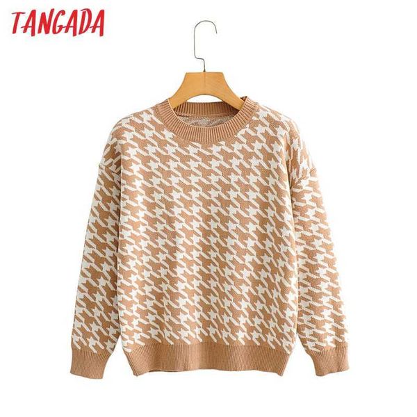 tangada women houndstooth knitted sweater jumper autumn winter thick long sleeve female pullovers casual 2x05-1 210609, White;black
tangada women houndstooth knitted sweater jumper autumn winter thick long sleeve female pullovers casual 2x05-1 210609, White;black