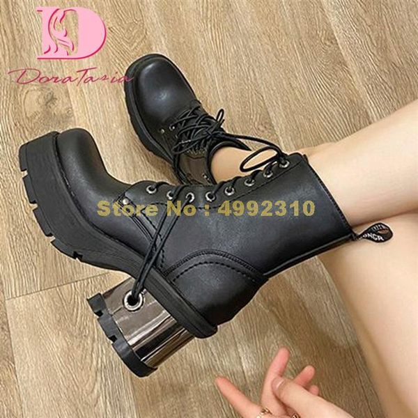 boots fashion female thick high heels ankle platform shoelace motorcycle women party punk street shoes, Black
boots fashion female thick high heels ankle platform shoelace motorcycle women party punk street shoes, Black