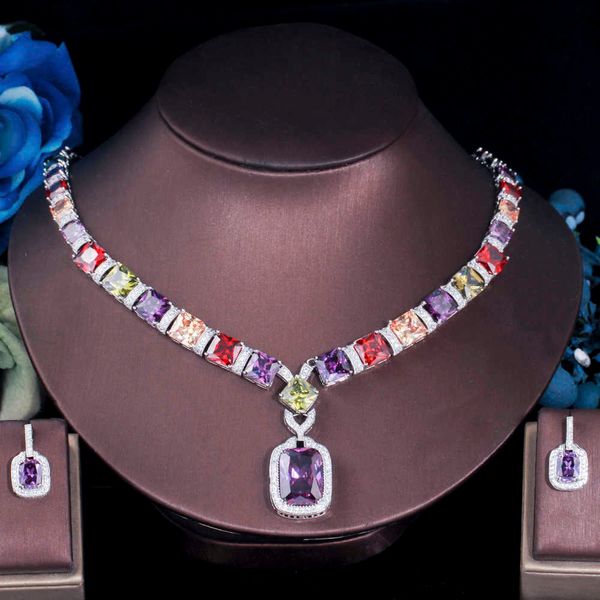 threegraces luxury multicolor cubic zirconia big geometric square earrings necklace bridal wedding jewelry set for brides t0633 h1022, Silver
threegraces luxury multicolor cubic zirconia big geometric square earrings necklace bridal wedding jewelry set for brides t0633 h1022, Silver