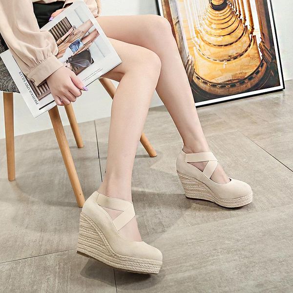 dress shoes 2021 autumn round toe fashion platform high heels women's straw woven design cross lace single casual, Black
dress shoes 2021 autumn round toe fashion platform high heels women's straw woven design cross lace single casual, Black