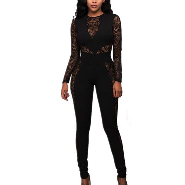 women's jumpsuits & rompers womens floral lace jumpsuit see through mesh long sleeve high waist pants, Black;white
women's jumpsuits & rompers womens floral lace jumpsuit see through mesh long sleeve high waist pants, Black;white