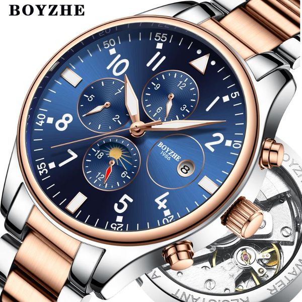 wristwatches boyzhe mens automatic mechanical watch time moon phase waterproof luminous hands casual military sport watches relogio masculin, Slivery;brown
wristwatches boyzhe mens automatic mechanical watch time moon phase waterproof luminous hands casual military sport watches relogio masculin, Slivery;brown