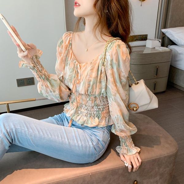 korean blouse women 2021 bow floral printed shirt women's long-sleeved high-waist chiffon blusas femininas elegante blouses & shirts, White
korean blouse women 2021 bow floral printed shirt women's long-sleeved high-waist chiffon blusas femininas elegante blouses & shirts, White