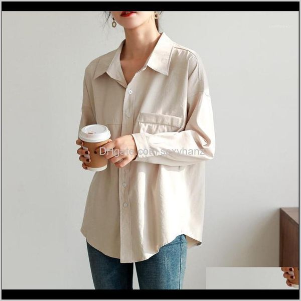& clothing apparel drop delivery 2021 white shirts womens autumn loose long-sleeved casual button solid turn-down collar blusas korean b
& clothing apparel drop delivery 2021 white shirts womens autumn loose long-sleeved casual button solid turn-down collar blusas korean b