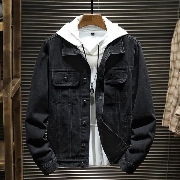 men's jackets shan bao 2021 autumn brand classic style black denim jacket trend young fashion casual plus size slim, Black;brown
men's jackets shan bao 2021 autumn brand classic style black denim jacket trend young fashion casual plus size slim, Black;brown