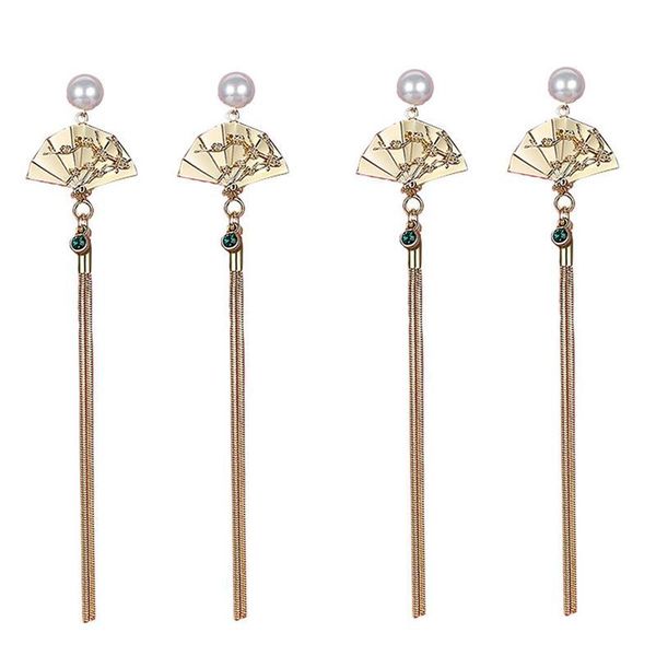 dangle & chandelier 2 pairs chinese elements hollow fan chain tassel pearl pendant lotus leaf cherry blossoms cloud long drop earrings for w, Silver
dangle & chandelier 2 pairs chinese elements hollow fan chain tassel pearl pendant lotus leaf cherry blossoms cloud long drop earrings for w, Silver