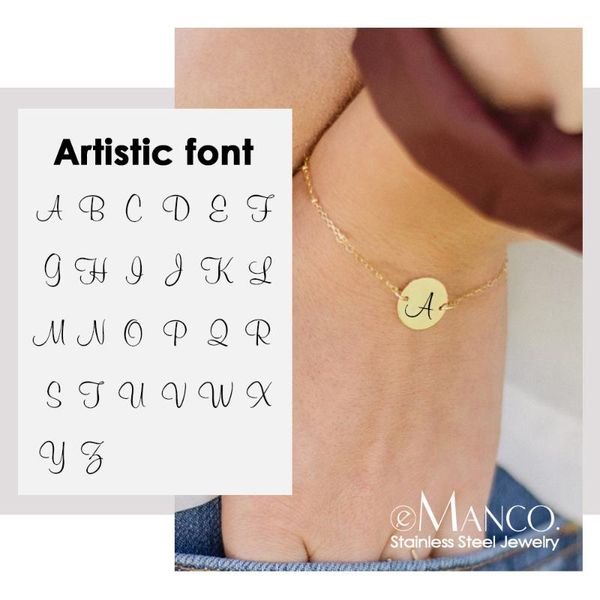 charm bracelets 9mm/13mm customized artistic alphabet letter initials braclets stainless steel coin bracelet 14k gold chain women jew, Golden;silver
charm bracelets 9mm/13mm customized artistic alphabet letter initials braclets stainless steel coin bracelet 14k gold chain women jew, Golden;silver