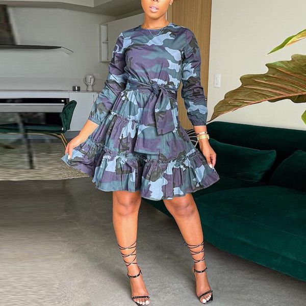 casual dresses women dress long sleeve o neck camo printed pleated ruffle bandage pullover summer fall 2021, Black;gray
casual dresses women dress long sleeve o neck camo printed pleated ruffle bandage pullover summer fall 2021, Black;gray