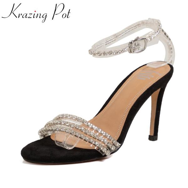 krazing pot pvc stiletto extreme high heels peep toe princess natural leather crystal shoes diamond string beading sandals l35 dress, Black
krazing pot pvc stiletto extreme high heels peep toe princess natural leather crystal shoes diamond string beading sandals l35 dress, Black