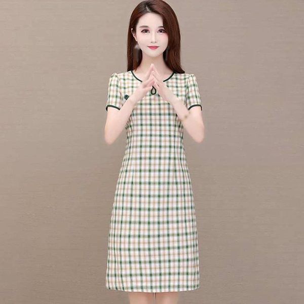 spring summer literature retro elegant temperament slim thin plaid printed cheongsam design dress casual dresses, Black;gray
spring summer literature retro elegant temperament slim thin plaid printed cheongsam design dress casual dresses, Black;gray