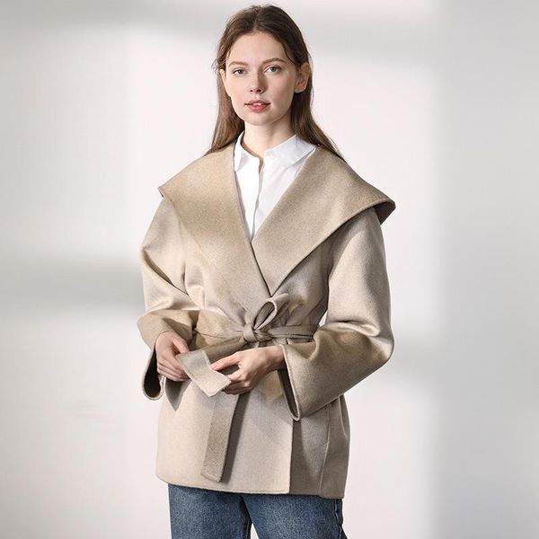 women's wool & blends in europe and the us cultivate morality contracted light luxury hooded cashmere coat female belt 81739 fur, Black
women's wool & blends in europe and the us cultivate morality contracted light luxury hooded cashmere coat female belt 81739 fur, Black