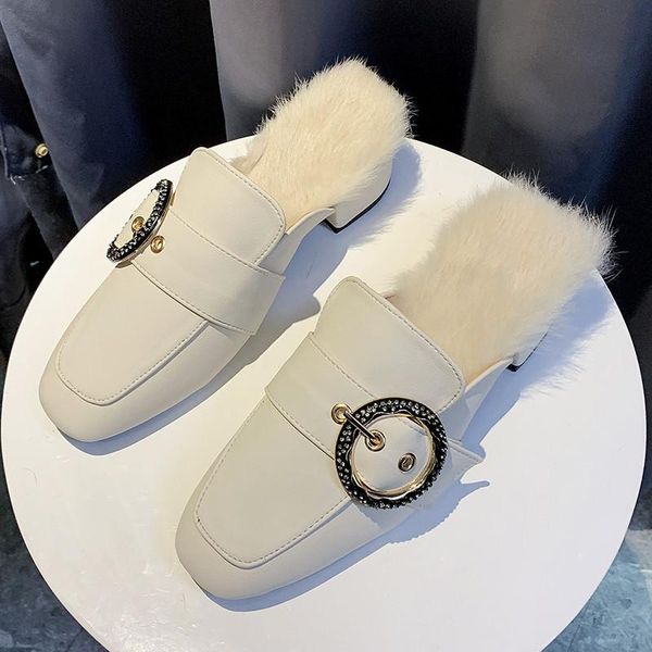 slippers b3 female pu leather square toes ladies short plush buckle strap slides woman thick heels shoes women autumn dress shoe, Black
slippers b3 female pu leather square toes ladies short plush buckle strap slides woman thick heels shoes women autumn dress shoe, Black