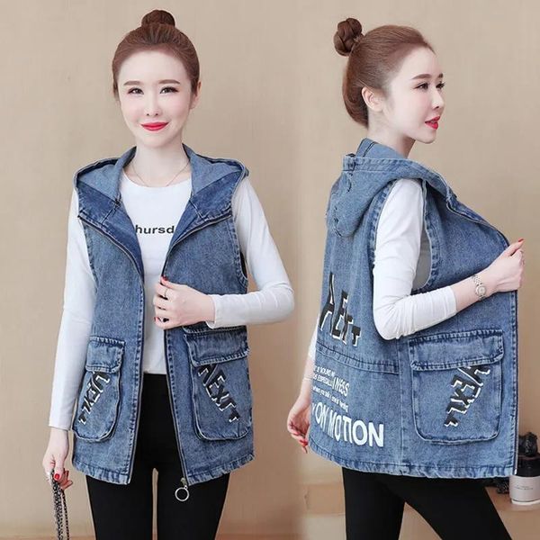 women's vests female wild zipper denim vest coat 2021women spring summer korean version loose net red letters waistcoat short a94, Black;white
women's vests female wild zipper denim vest coat 2021women spring summer korean version loose net red letters waistcoat short a94, Black;white